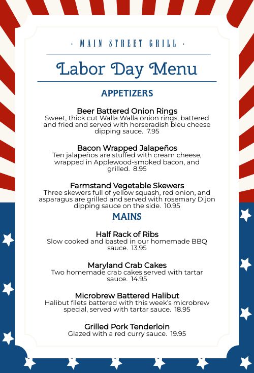 Labor Day Table Display