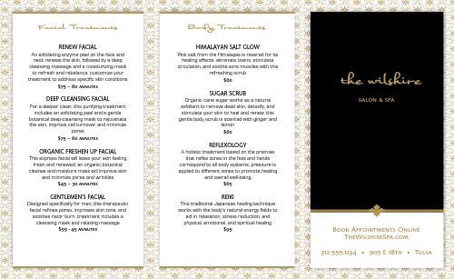 Salon Services Trifold Menu Template by MustHaveMenus