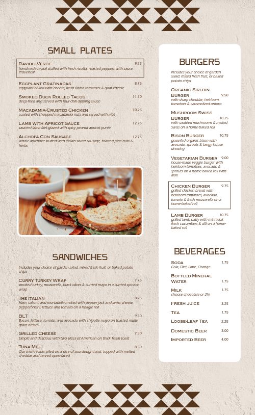 Basic Lunch Cafe Menu page 2 preview