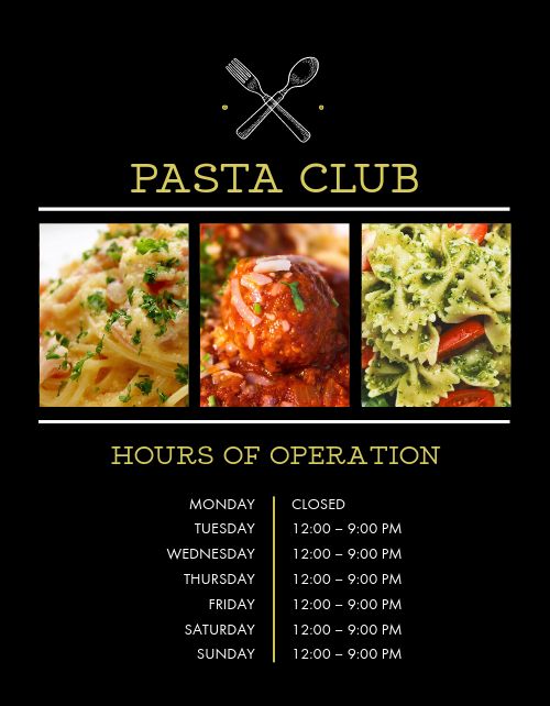 Italian Operation Hours Flyer