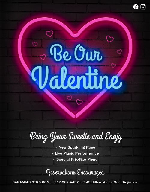 Neon Valentines Flyer page 1 preview