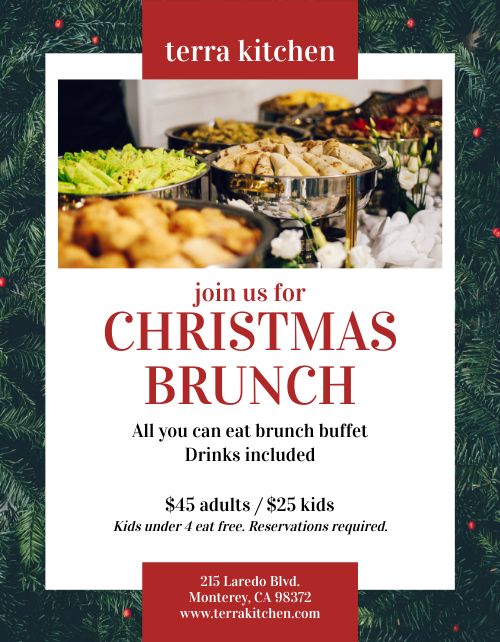 Christmas Brunch Buffet Flyer page 1 preview