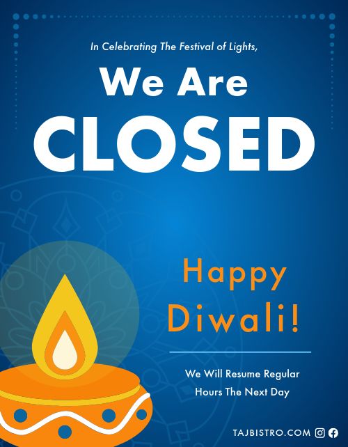 Closed on Diwali Flyer