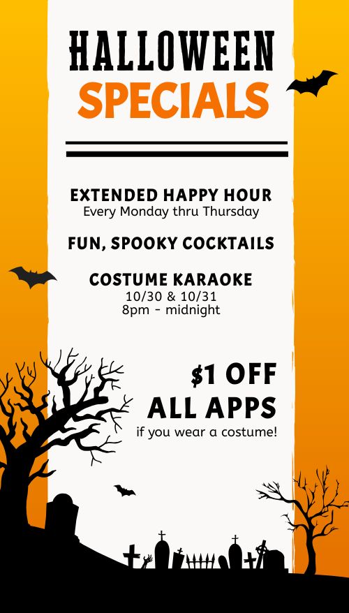 Halloween Graveyard Vertical Digital Screen Design