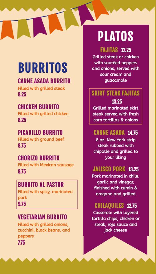 Colorful Taco House Tall Digital Menu Board page 2 preview