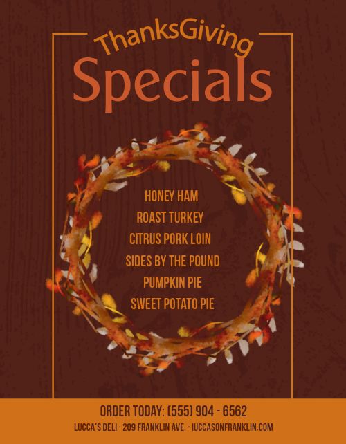 Thanksgiving Specials Flyer