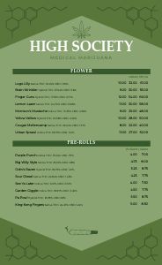 Cannabis Dispensary Menu Design Template By MustHaveMenus