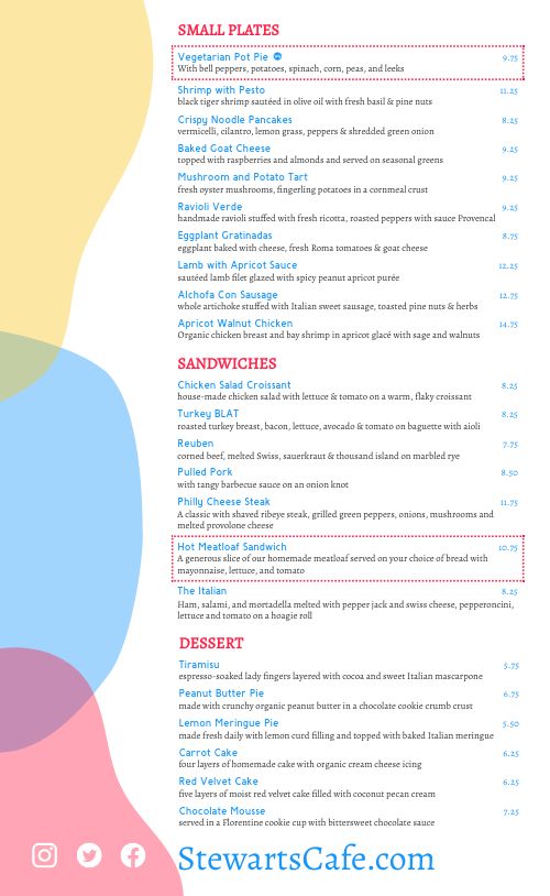 Abstract Colored Cafe Menu page 2 preview
