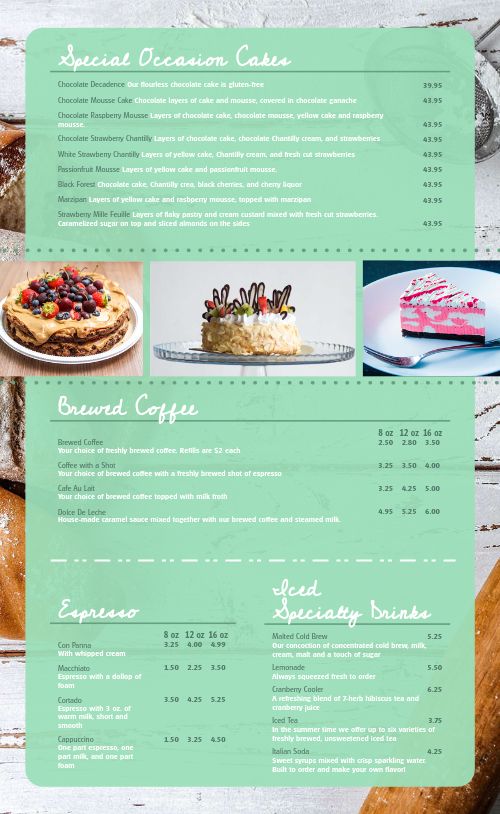 Classic Bakery Menu Design Template by MustHaveMenus