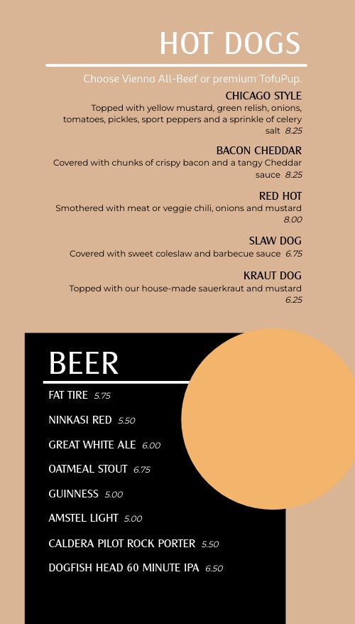 Basic Burger Tall Digital Menu Board