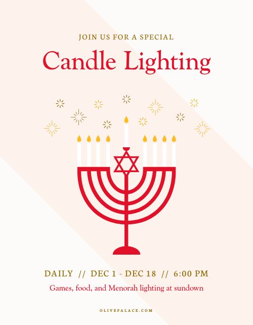 Hanukkah Daily Candle Lighting Flyer
