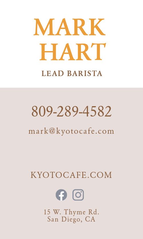 Americano Coffee Business Card page 2 preview