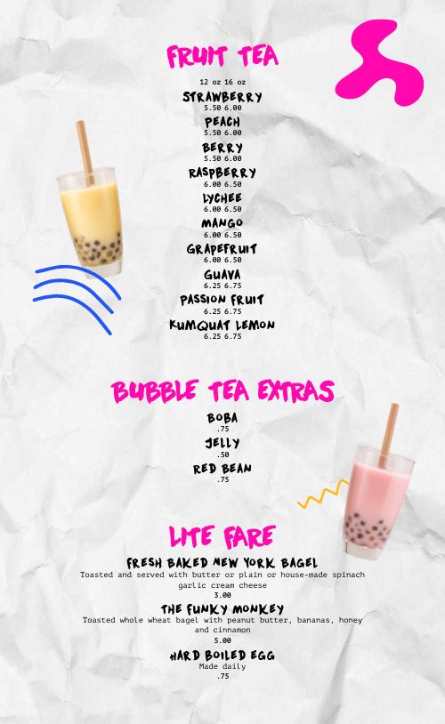 Tea Menu Templates - MustHaveMenus  Bubble tea menu, Tea smoothies, Tea  house menu