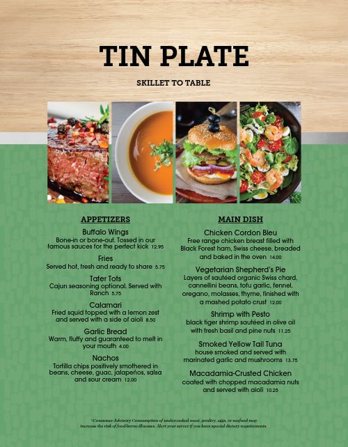 American Restaurant Menu page 1 preview