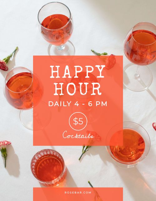 Simple Orange Happy Hour Flyer page 1 preview