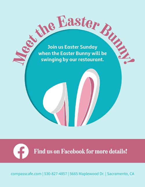 Easter Bunny Flyer Template by MustHaveMenus