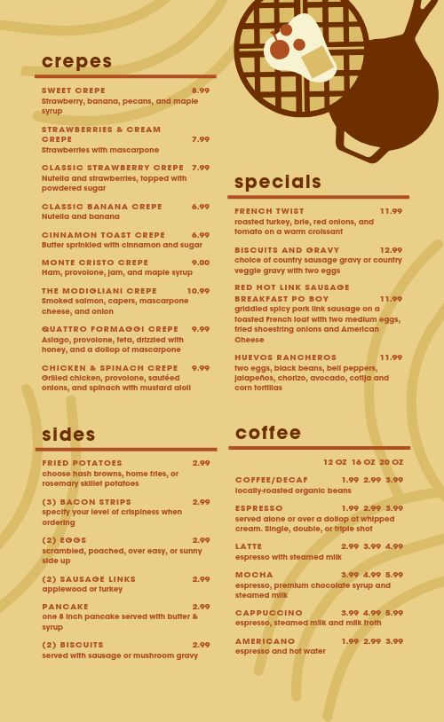 Eggy Breakfast Menu page 2 preview