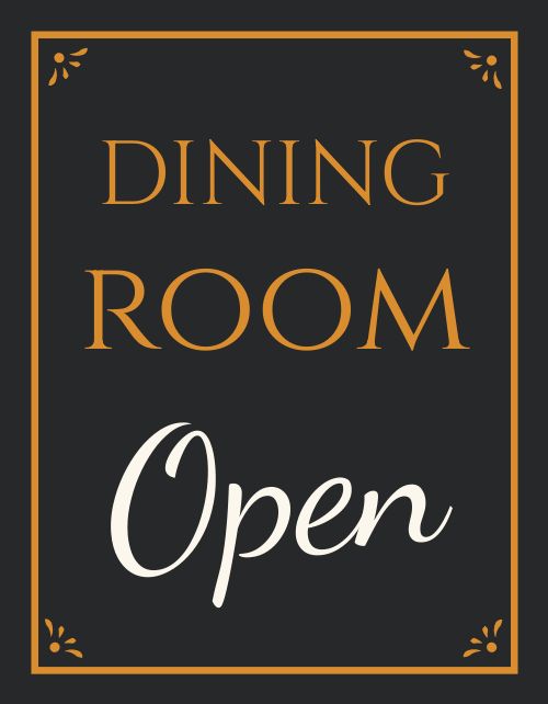 Dining Room Open Sign page 1 preview