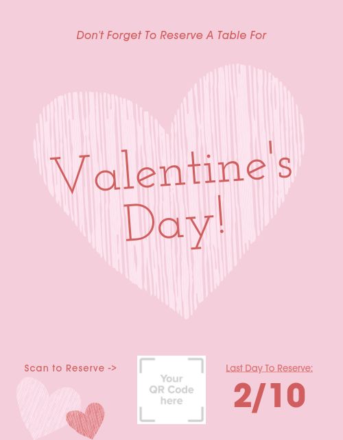 Pink Valentines Day Dinner Flyer