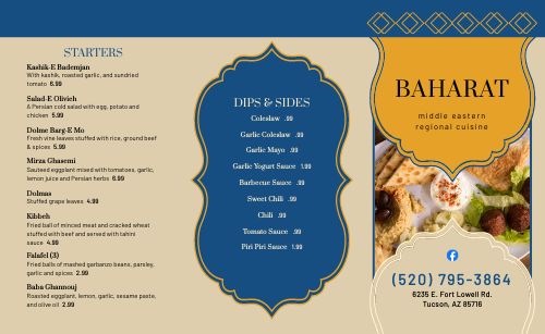 Customizable Middle Eastern Takeout Menu