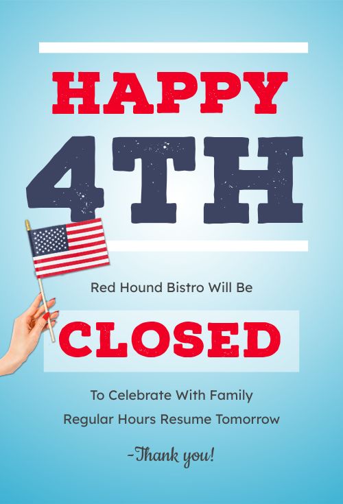 4th of July Hours Table Tent