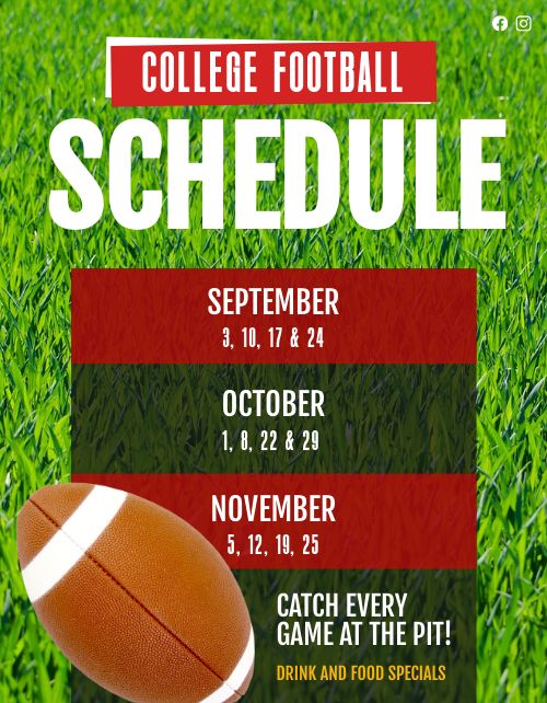 Football Game Schedule Poster Template