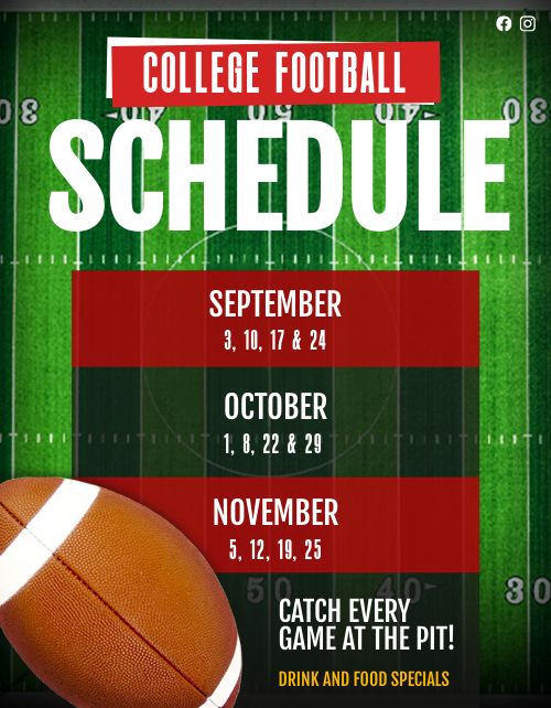 College Football Schedule Flyer