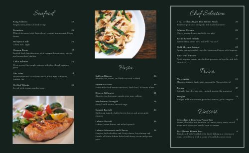 Classic Black Fine Dining Takeout Menu page 2 preview