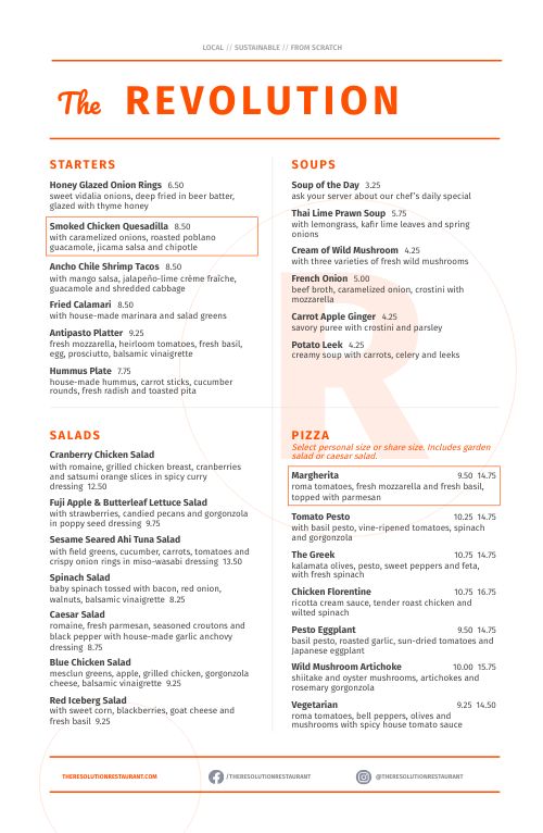 Cafe Modern Lunch Tabloid Menu page 1 preview
