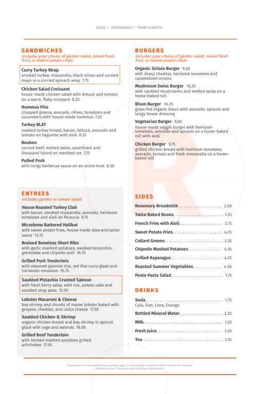 Cafe Modern Lunch Tabloid Menu page 2 preview