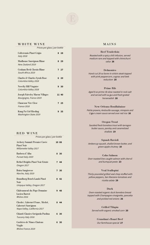Editable Fine Dining Menu page 2 preview