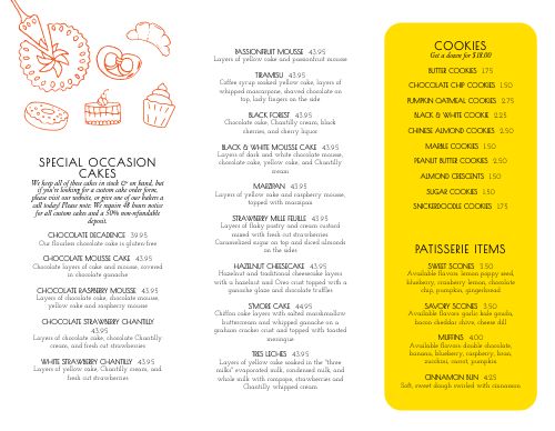 Banner Bakery Takeout Menu page 2 preview