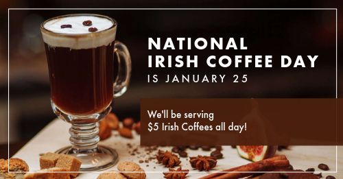 Irish Coffee Facebook Post page 1 preview