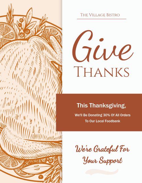 Rustic Thanksgiving Flyer page 1 preview