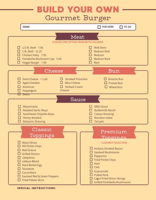 Burger Creation Menu Design Template By Musthavemenus