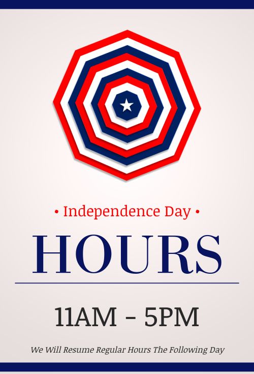 Independence Day Hours Table Tent page 1 preview
