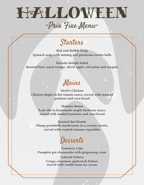 Basic Halloween Menu page 1 preview