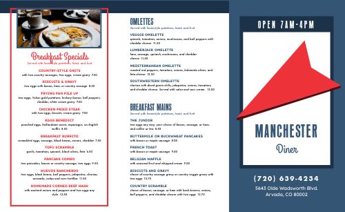 Sleek Diner Takeout Menu page 1 preview
