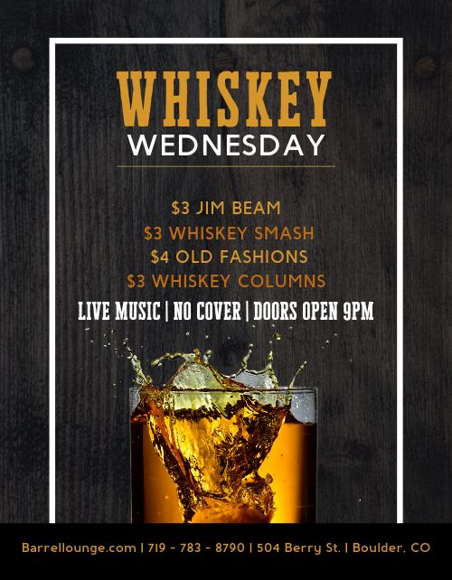 Whiskey Wednesday Flyer Template By Musthavemenus