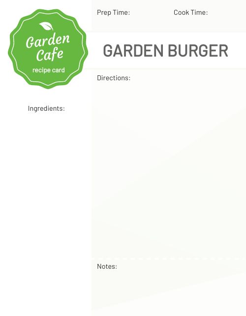 Simple Green Recipe Card