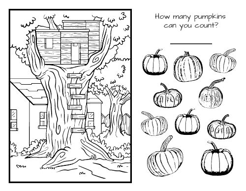 Pumpkin Coloring Kids Menu page 2 preview