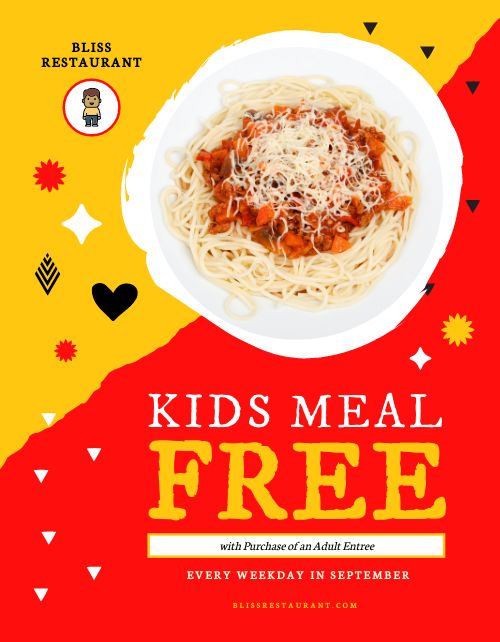 Free Kids Meals Flyer page 1 preview
