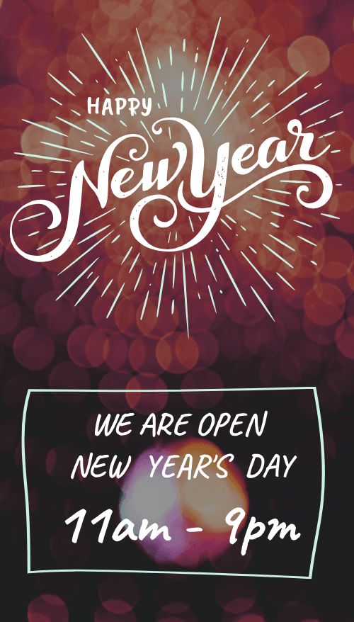 New Years Hours Vertical Digital Screen