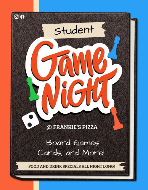 Student Game Night Flyer page 1 preview