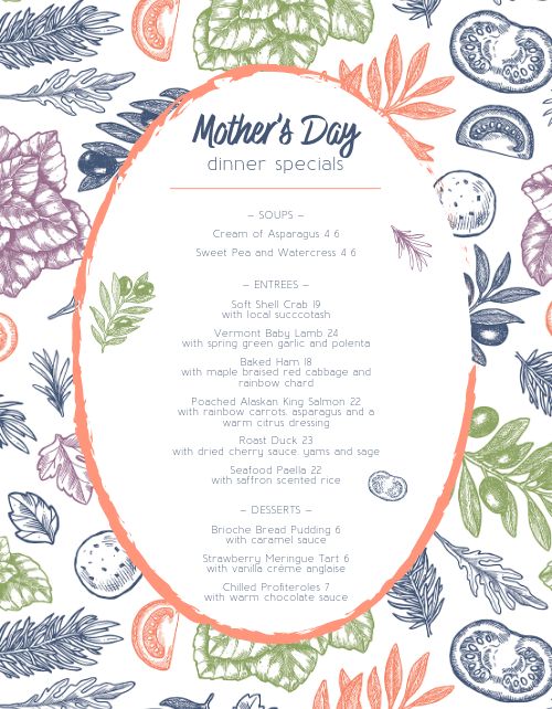 Mothers Day Dinner Specials