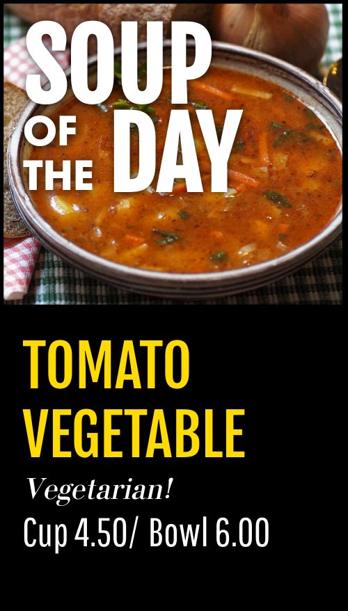 Soup of the Day Vertical Digital Menu Screen