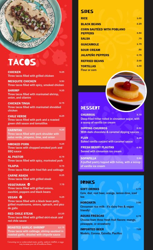 Dynamic Mexican Dinner Menu Design Template by MustHaveMenus