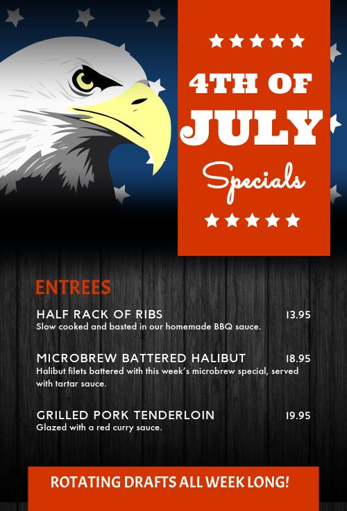 4th of July Eagle Table Tent