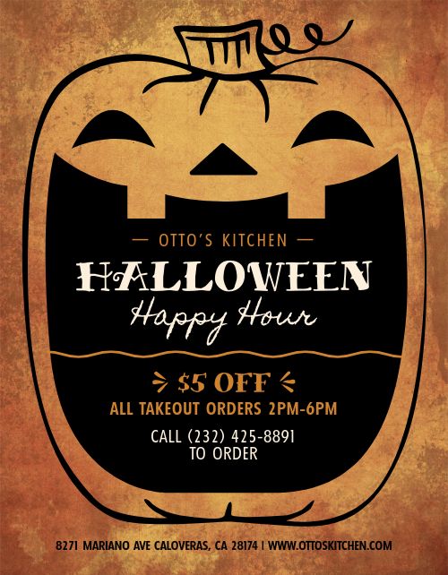 Halloween Happy Hour Announcement Template By MustHaveMenus