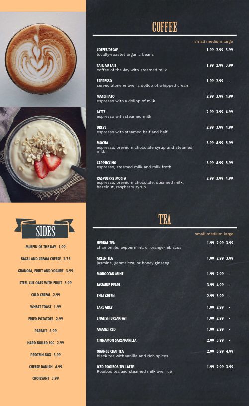 Toast Breakfast Menu page 2 preview